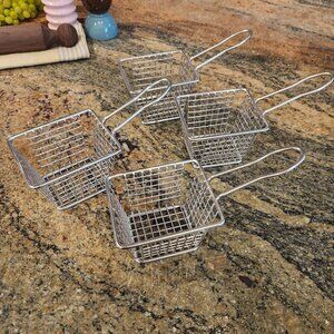 set of 4 french fry serving baskets